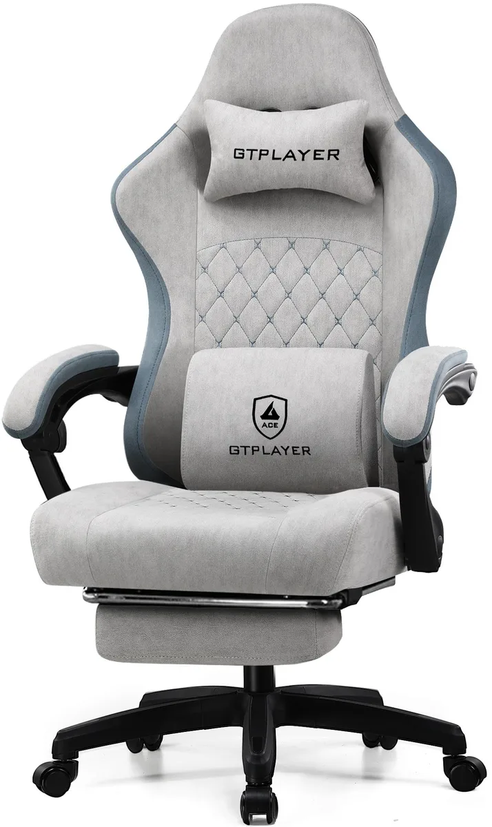 GTPLAYER GTPLAYER Gaming Chair NEG-LR002-BLACK Faux Leather 140° Recline 300 lb — product photo