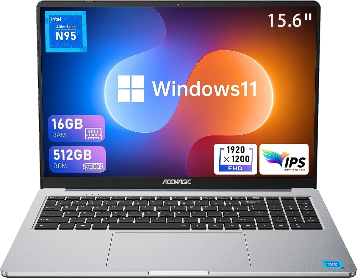 Kamrui Kamrui Silvery Laptop 15.6 FHD Intel N95 16GB 512GB — product photo