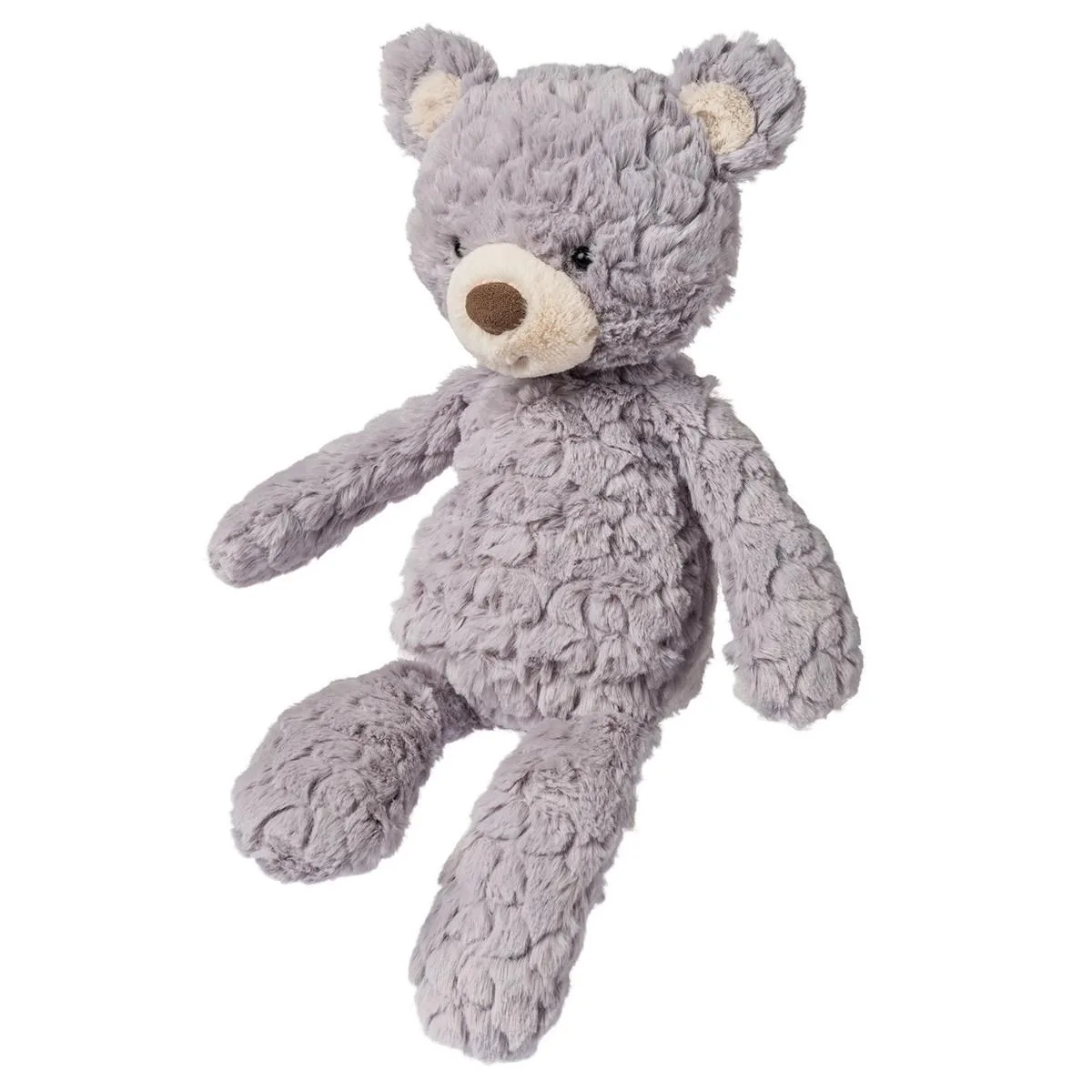 Light grey 20-inch plush bear with white face and brown nose, sitting 15 inches tall