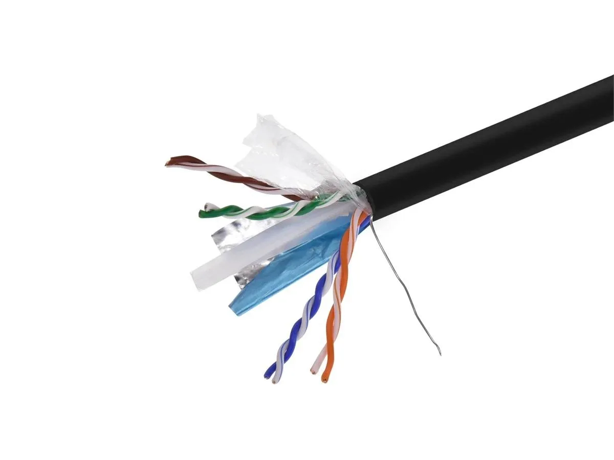 Monoprice Inc. Monoprice 118609 Cat6 550MHz STP CMR 23AWG 1000ft Black network ethernet cable — product photo