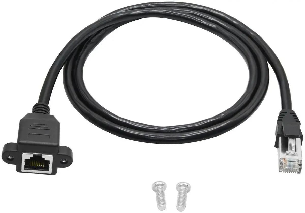 SMUGDESK SMUGDESK Cat6 Shielded PanelMount Extension Cable 3FT RJ45 Male to Female — product photo