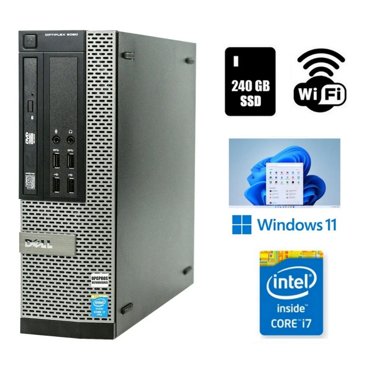 DELL DELL OptiPlex 9020 SFF Core i7 3.6 GHz 16GB DDR3 240GB SSD Wi-Fi Windows 11 Pro — product photo