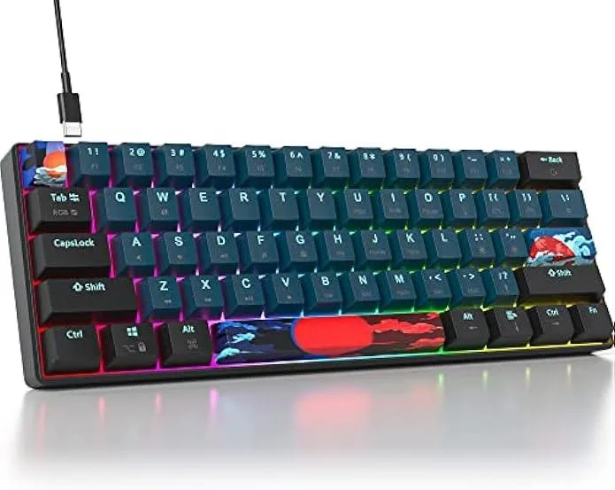 TAURKENAM TAURKENAM 60% Mechanical Gaming Keyboard Red Switch 61 Keys 18 RGB Modes 16.8M Colours — product photo
