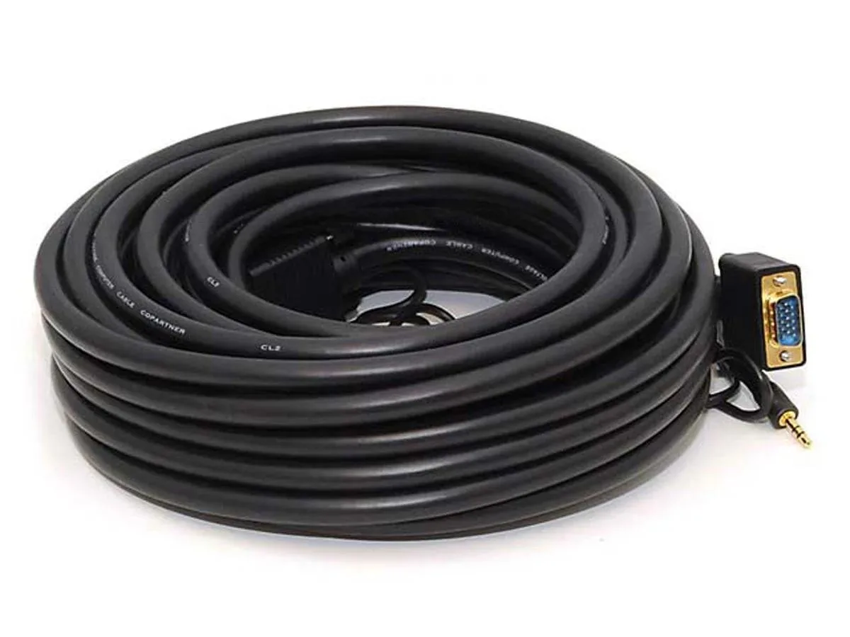 Monoprice Inc. Monoprice Inc. 100560 VGA cable 50 ft triple shielded gold stereo audio 22 in leads — product photo