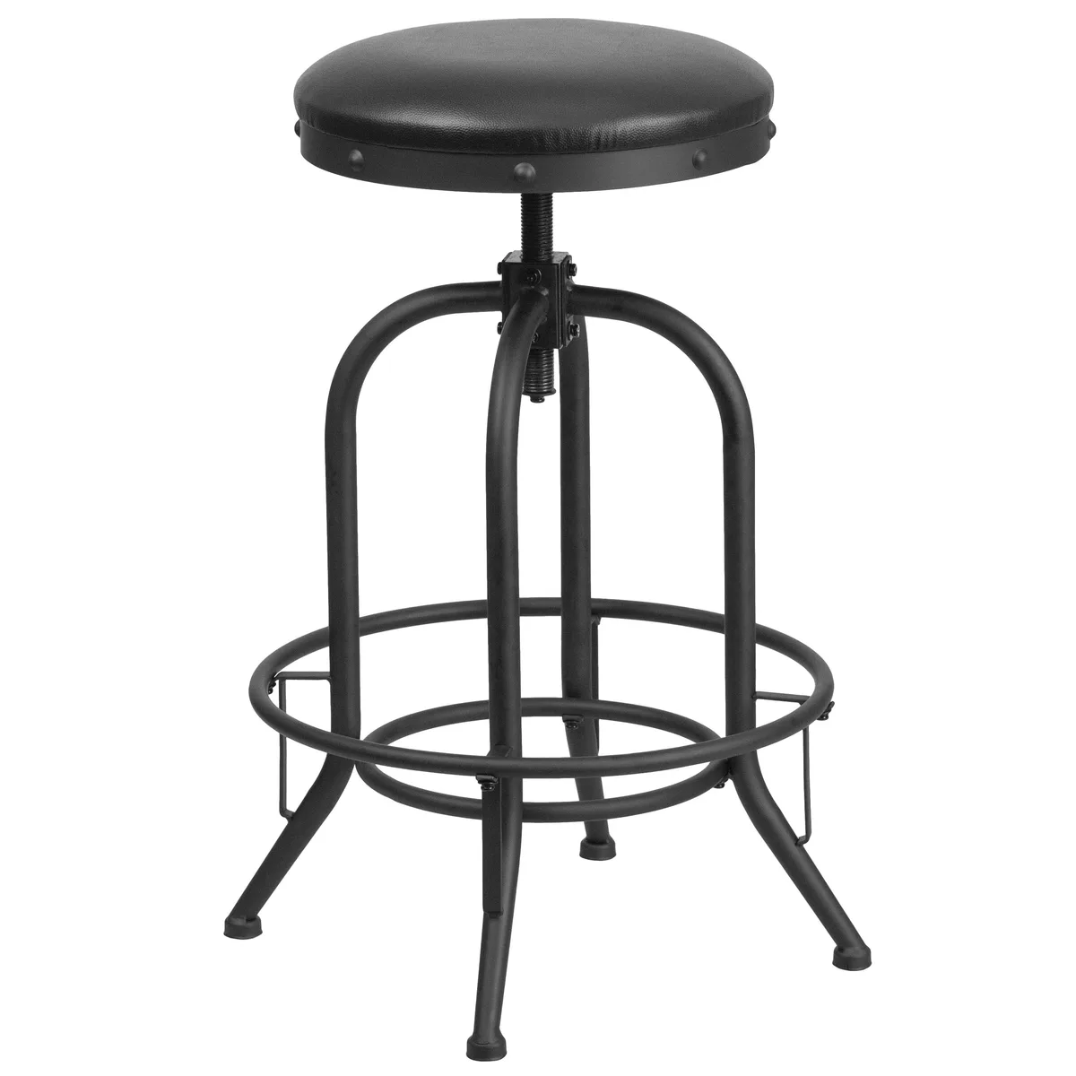 Flash Furniture Flash Furniture ET-BR542-230-GG 30" Barstool Swivel Lift Black LeatherSoft — product photo