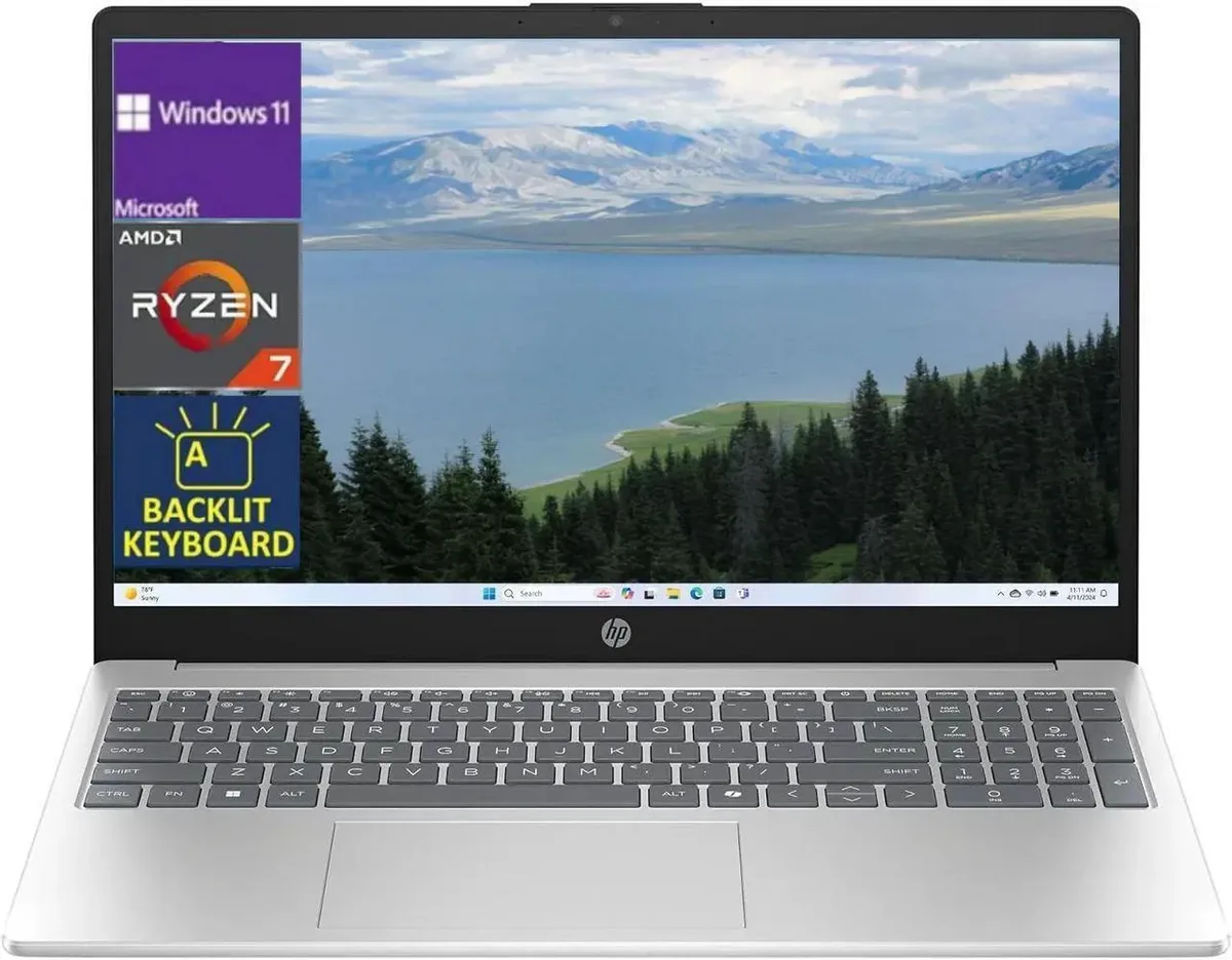 HP HP 15.6" FHD Touchscreen Laptop Ryzen 7 7730U 32GB 2TB Silver — product photo