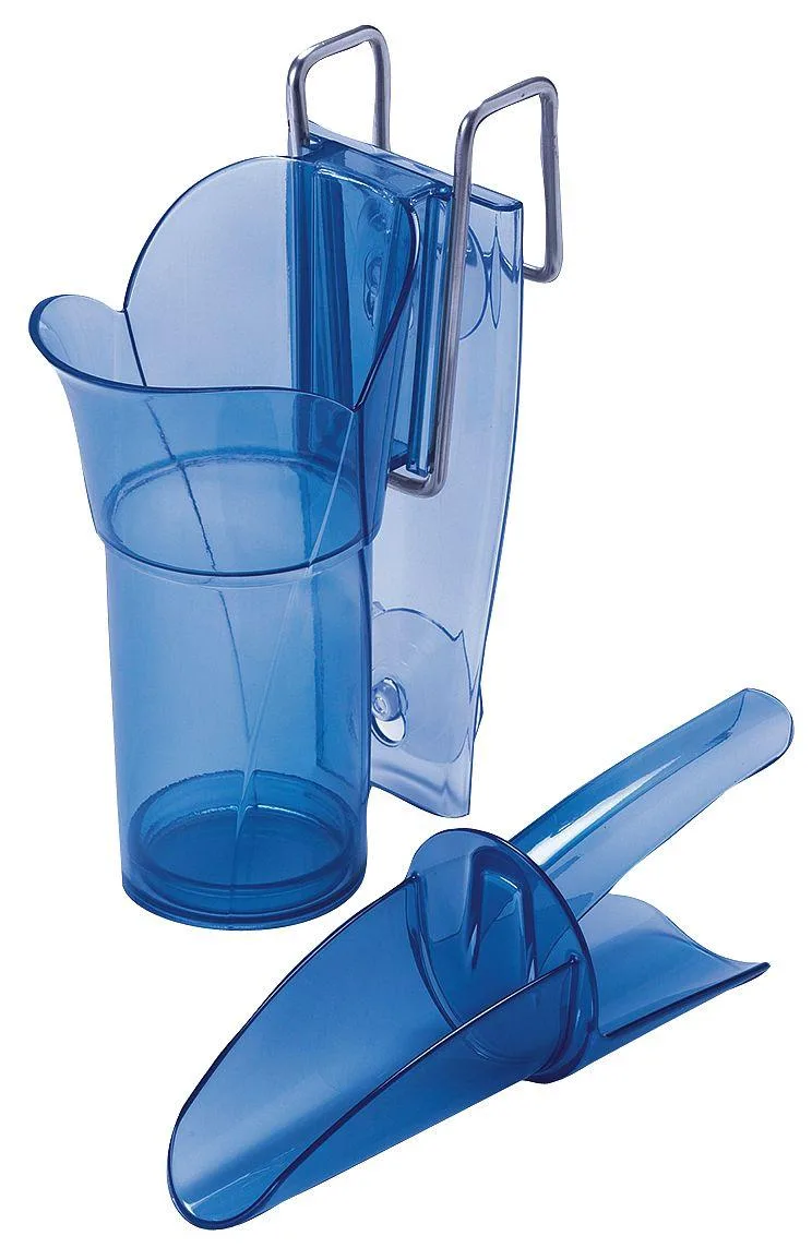 San Jamar San Jamar SI5000GR Ice Scoop and Holder 6 to 10 oz Blue — product photo
