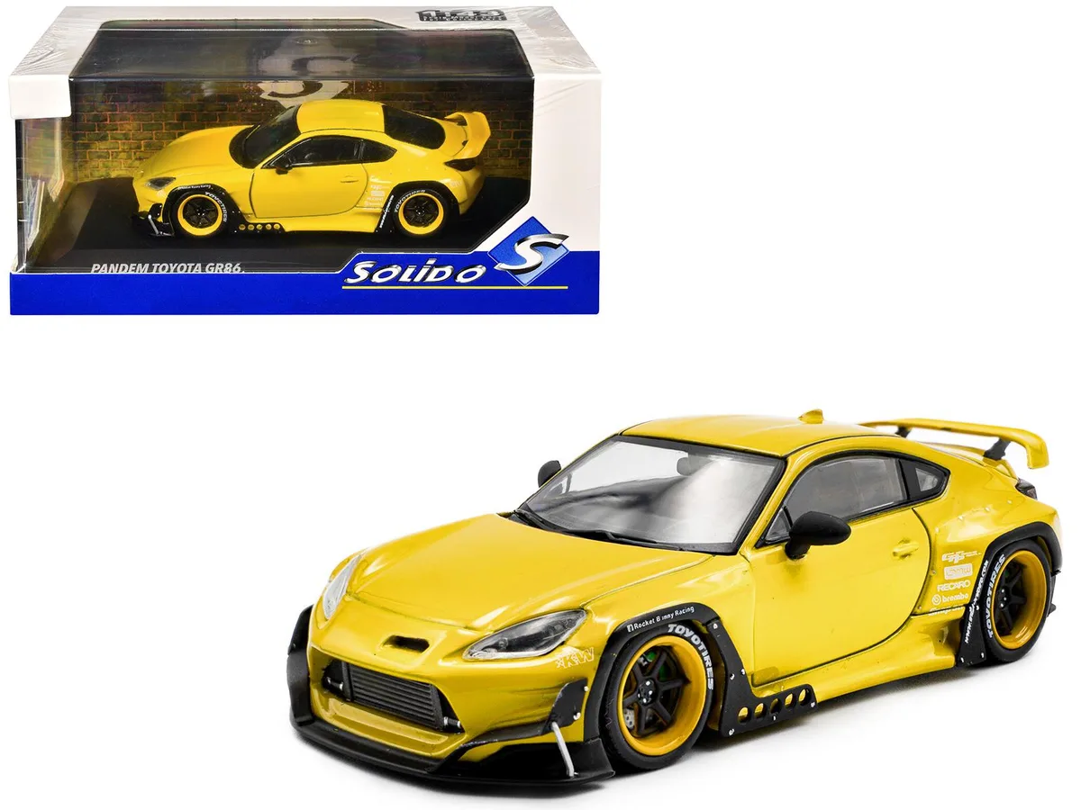 Solido Solido 2022 Toyota Pandem GR86 Yellow 1/43 Diecast Model Car — product photo