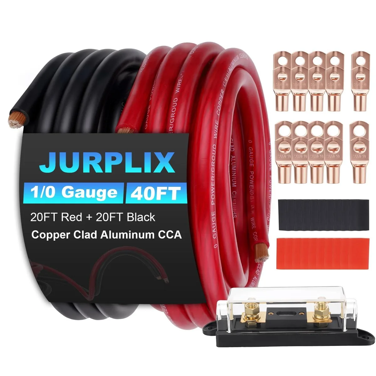 Alphacool Alphacool 1/0 AWG CCA Wiring Kit 40FT 250A Fuse 20 Lugs 2 in 1 accessory — product photo