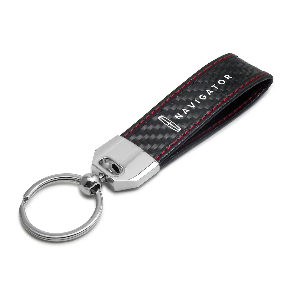iPick Image, LLC iPick Image, LLC Lincoln Navigator Carbon Fiber Key Chain Red Stitching — product photo