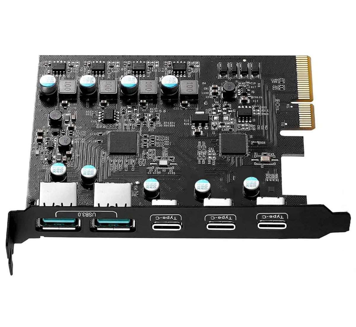 ESTONE ESTONE PCIE22A3C 5-Port USB 3.0 Expansion Card (3× USB-C, 2× USB-A) — product photo