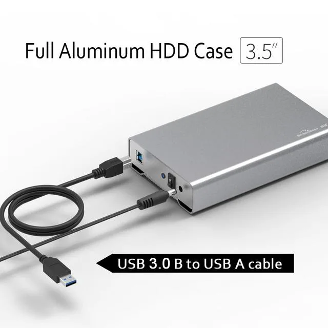 Hetai Tech Hetai Tech 2.5"/3.5" SATA USB 3.1 Type-C Enclosure U35QB-A-12V2A — product photo