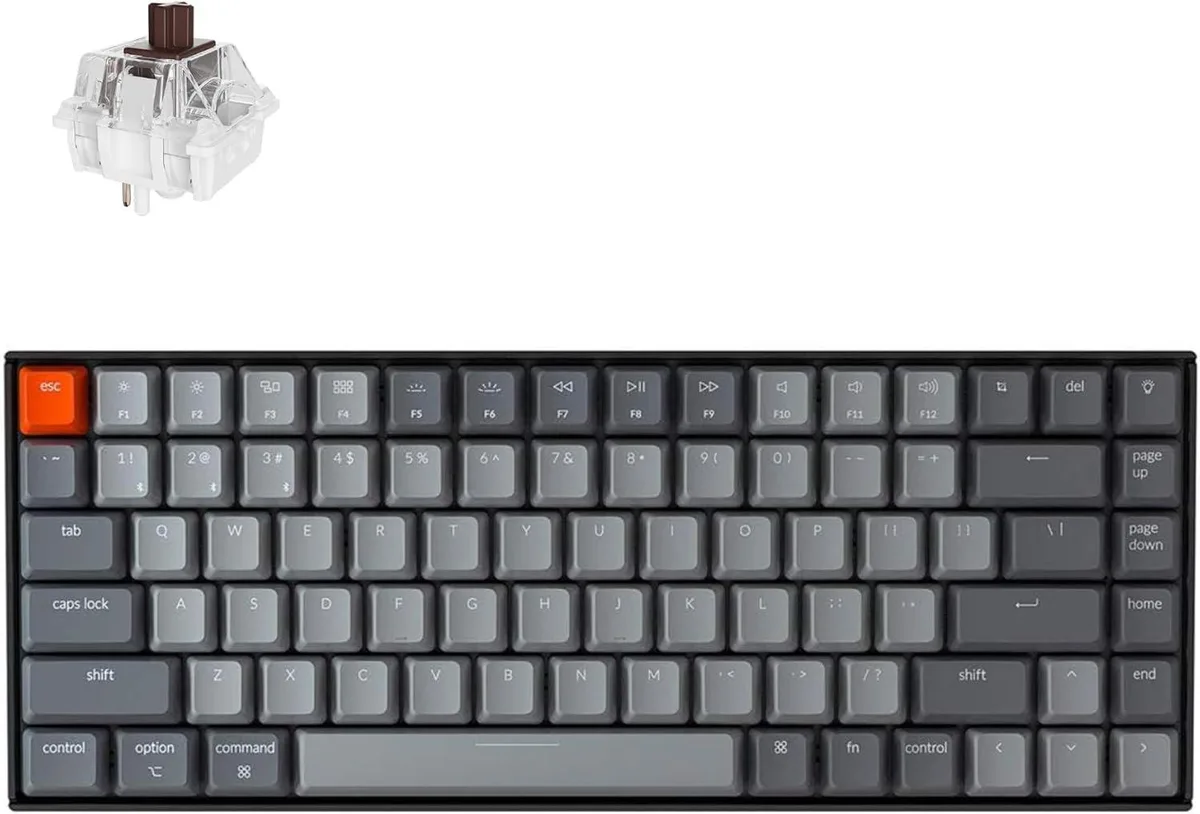 usbroway usbroway Keychron K2 75% 84-Key Bluetooth 5.1 Mechanical Gaming Keyboard Brown Switch White LED — product photo