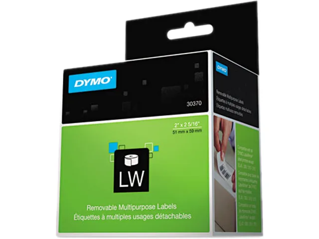 White rectangular self-adhesive labels on a roll, 250 per box