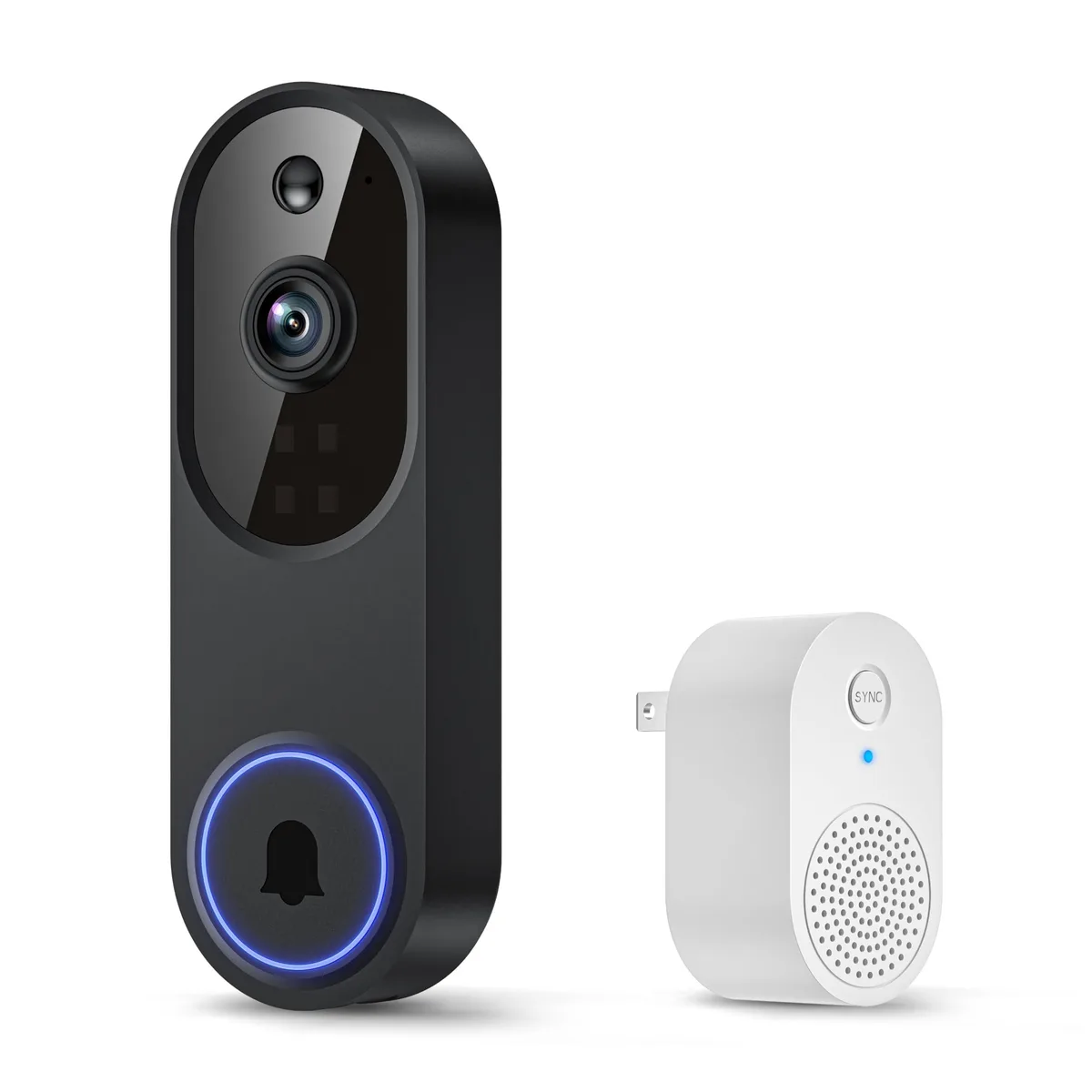 Emerson M52 1080p doorbell camera with receiver — product photo