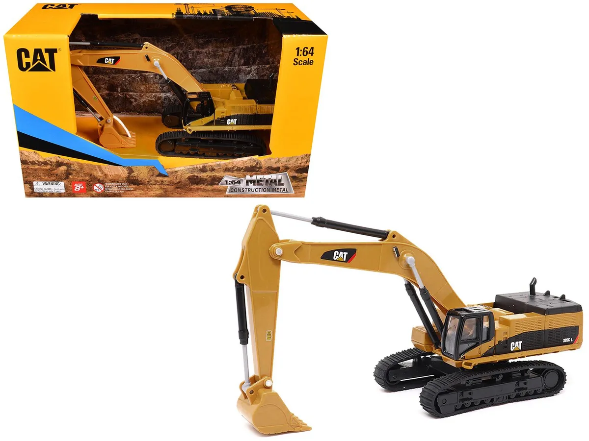 DieCast Masters DieCast Masters CAT 385C L Hydraulic Excavator Yellow 1/64 hobby collectible — product photo