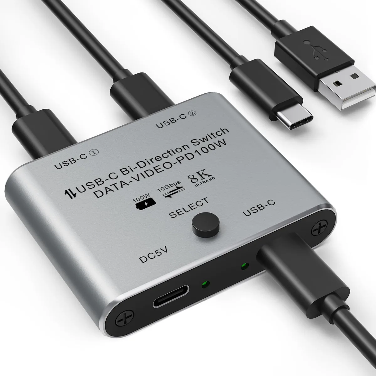 Vszerda Vszerda USB-C KVM Switch 8K 60Hz 4K 144Hz 100W 10Gbps — product photo