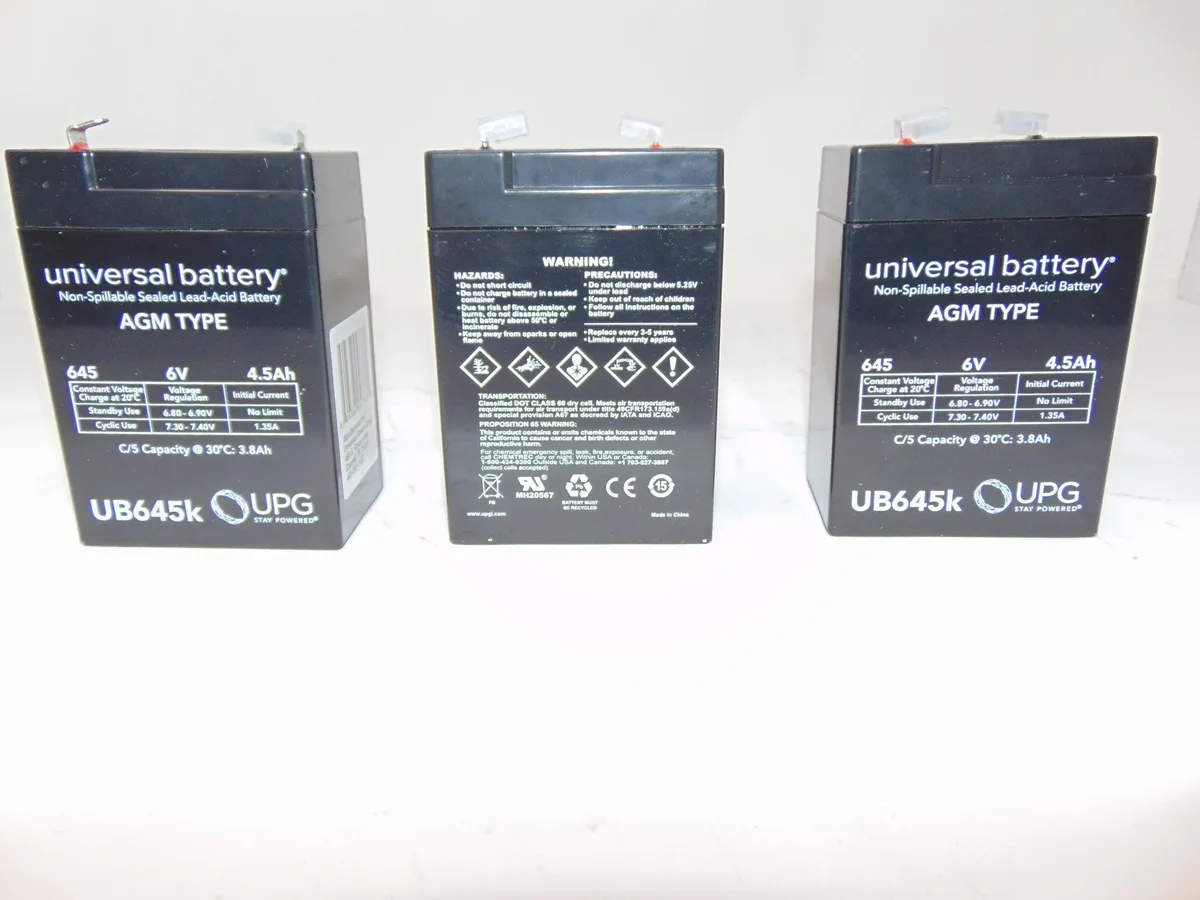 UPG UPG SLA 6-Volt F1 Terminal AGM Battery UB645 3-Pack — product photo