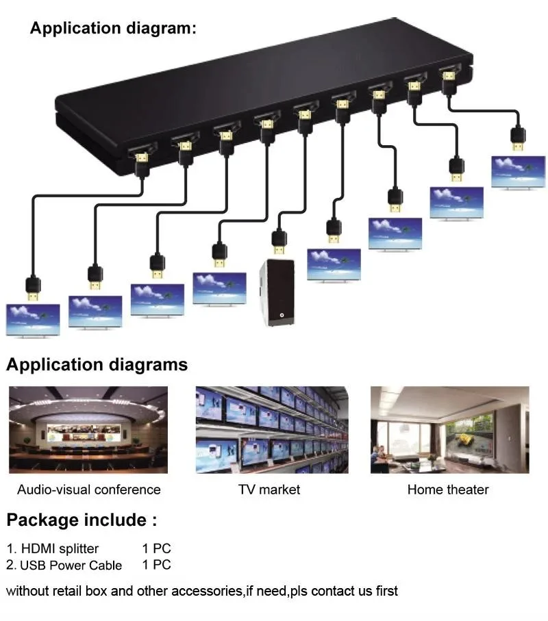 YINGHUA YINGHUA 4K 30Hz HDMI Splitter 1x8 KVM Switch — product photo