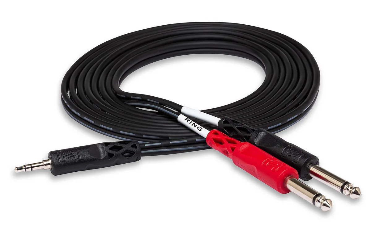  Hosa CMP-159 Stereo Breakout Cable 3.5 mm TRS to Dual 1/4 Inch TS 10 Feet 5 Pack — product photo