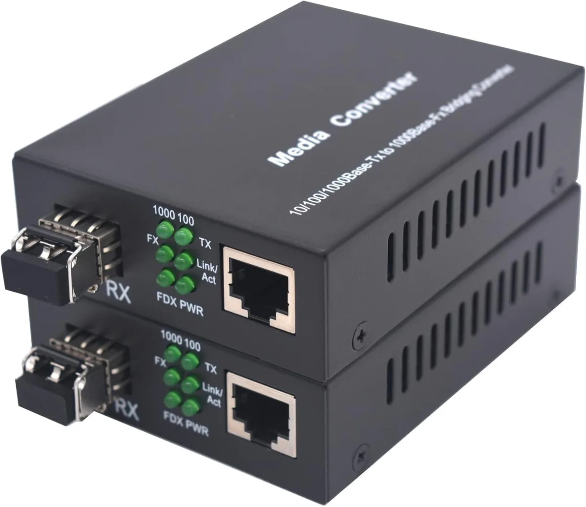 BFKK BFKK Multi-Mode LC Gigabit Fiber Media Converters 550M 850nm 2 Pack — product photo