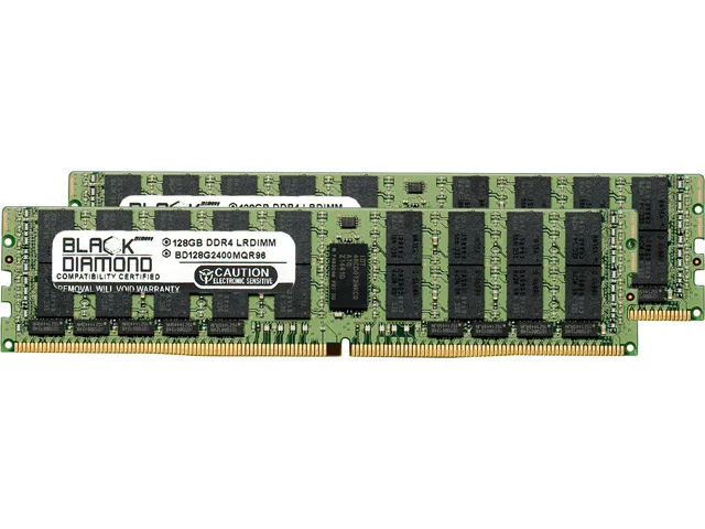 Black Diamond Memory Black Diamond Memory BD128GX22400MQR96 256GB (2 x 128GB) DDR4 2400 ECC Registered server RAM — product photo