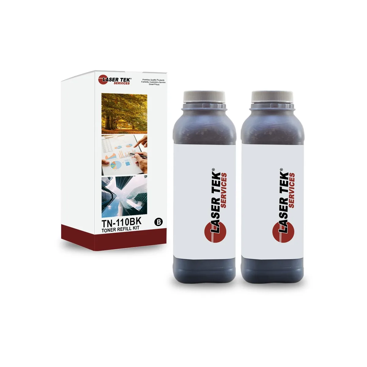 Laser Tek Services Laser Tek Services TN110 Black Toner Refill Kit 2PK — product photo