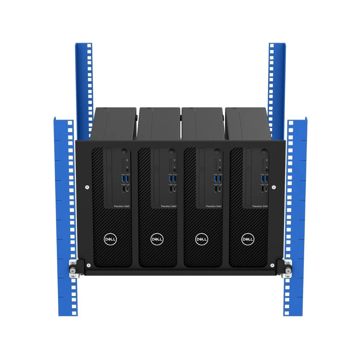 Metal bracket set with four open slots for Precision 3460 SFF units