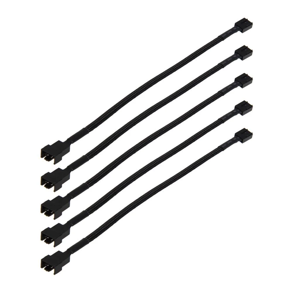 EN-Labs EN-Labs 5-Pack 10in PWM TX4 4-pin Fan Extension Cable Black Sleeved — product photo