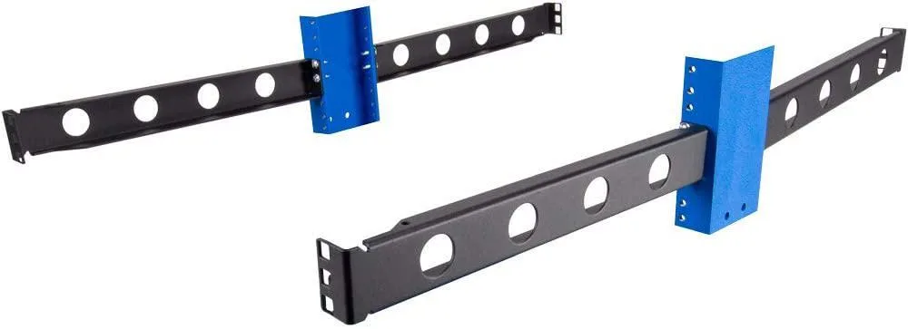 Metal bracket kit for converting 2-post racks to 4-post depth, steel finish, includes mounting hardware