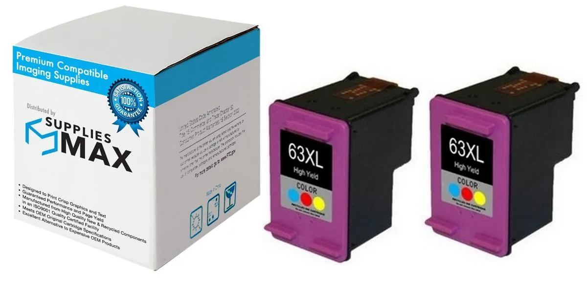 SuppliesMax SuppliesMax HP 63XL Colour Ink Cartridge 2-Pack 480 Pages — product photo