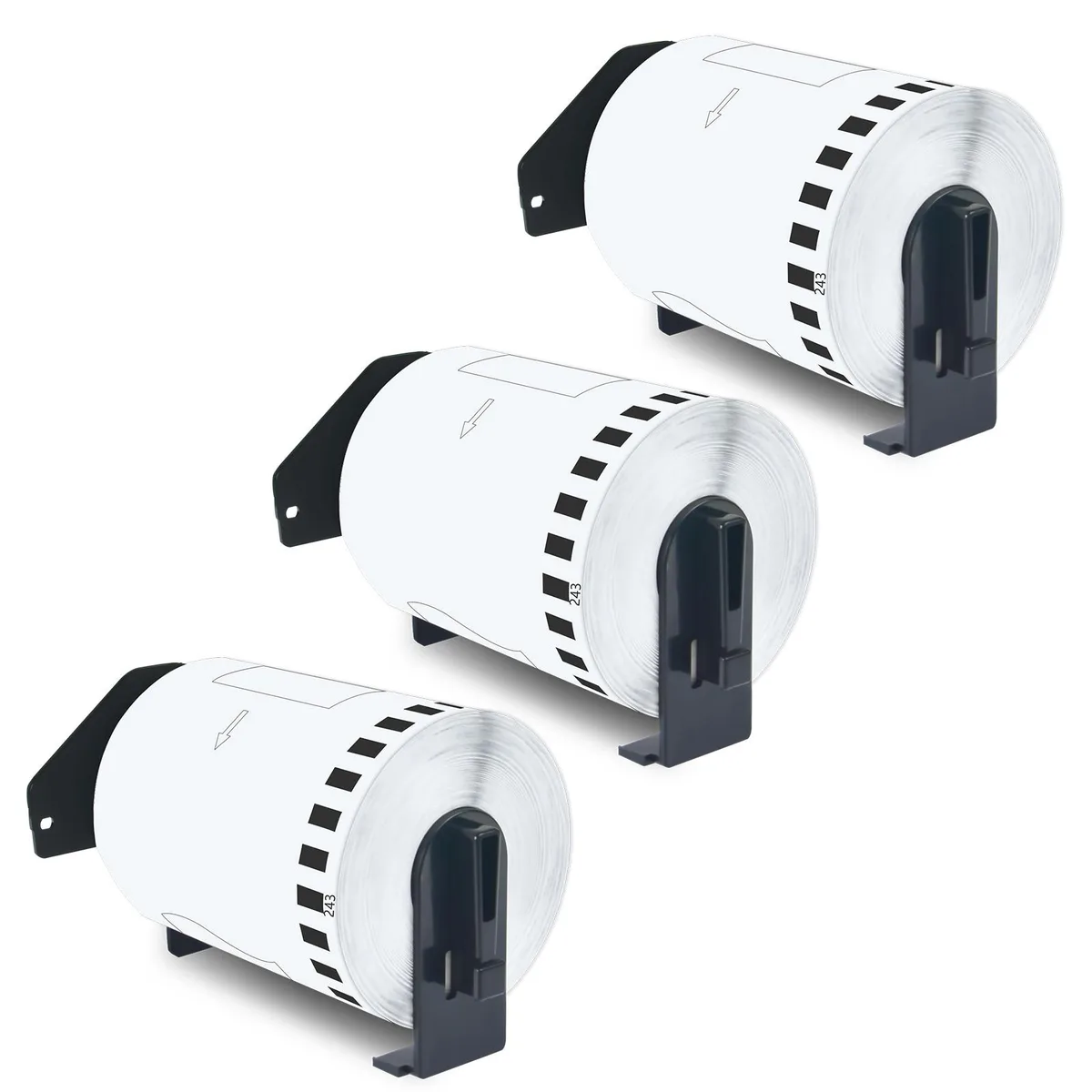 GREENCYCLE GREENCYCLE DK2243 3 Roll 4" x 100' Continuous White Shipping Labels — product photo
