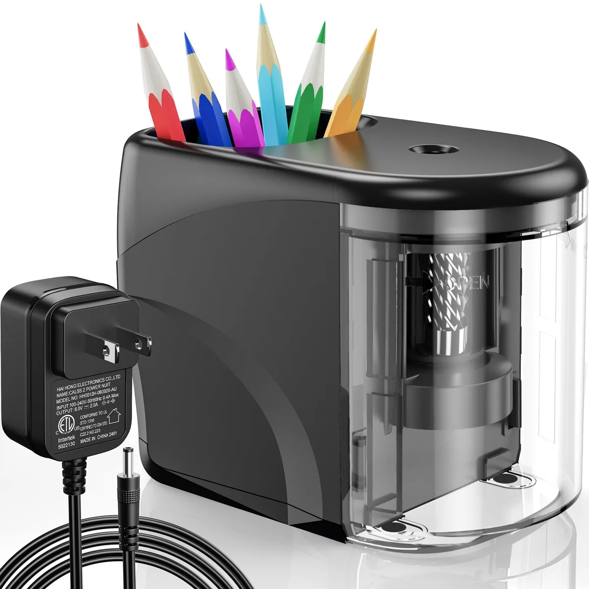 RIYO RIYO ps04 Electric Pencil Sharpener 6-8mm Black — product photo