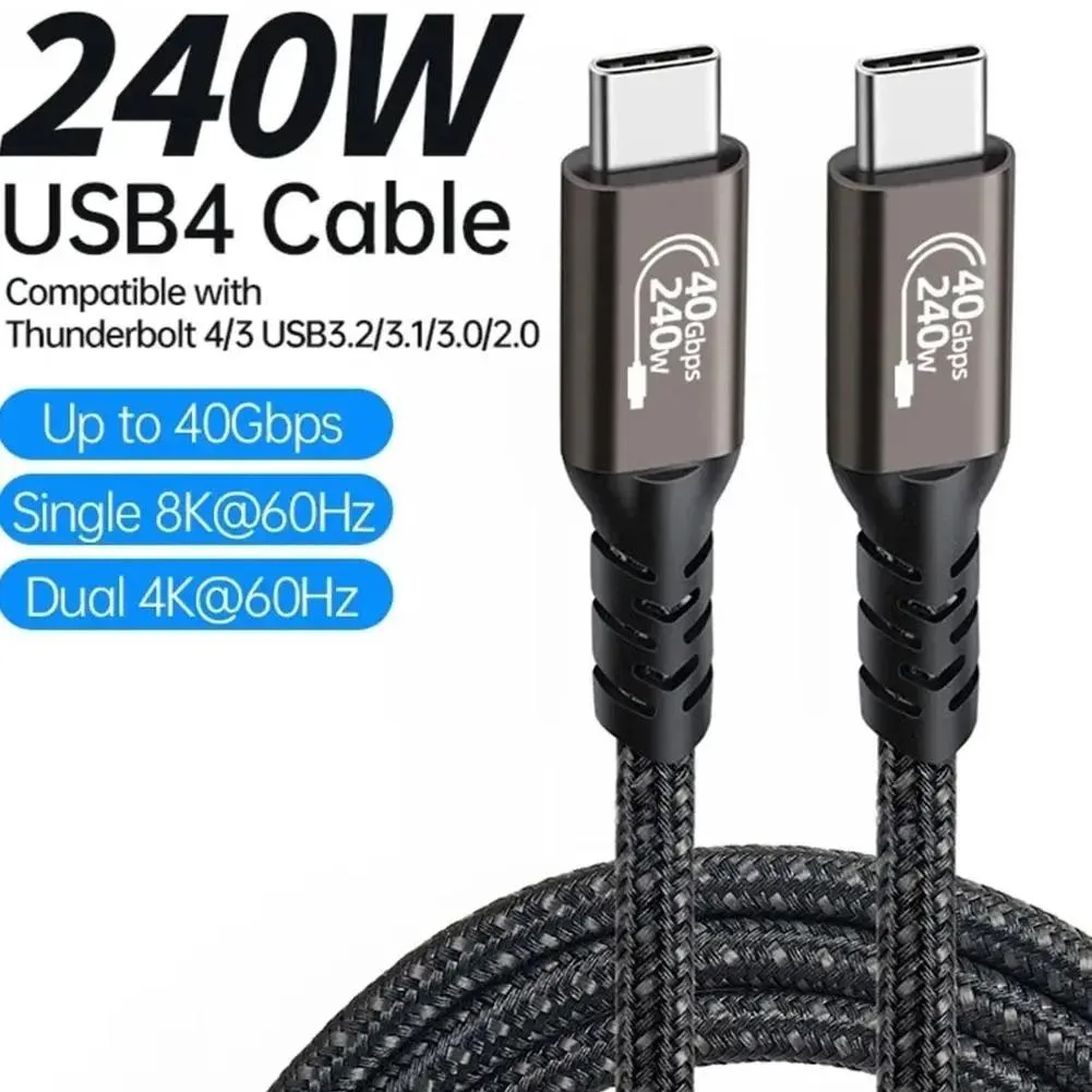 LUOM LUOM PQ001 USB4 cable 40Gbps 240W 8K@60Hz Copper 5FT — product photo