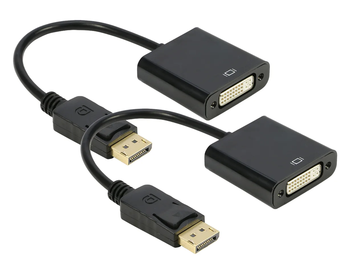 iXever iXever DisplayPort 1.2 to DVI-I Adapter 2-pack 25cm Black — product photo