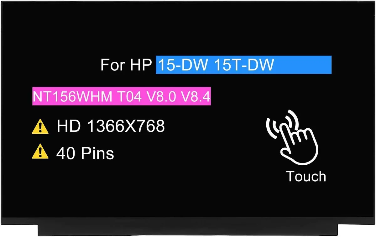 NUOLAISUN NUOLAISUN 15.6" Touch Laptop Screen HD 1366x768 40-pin — product photo
