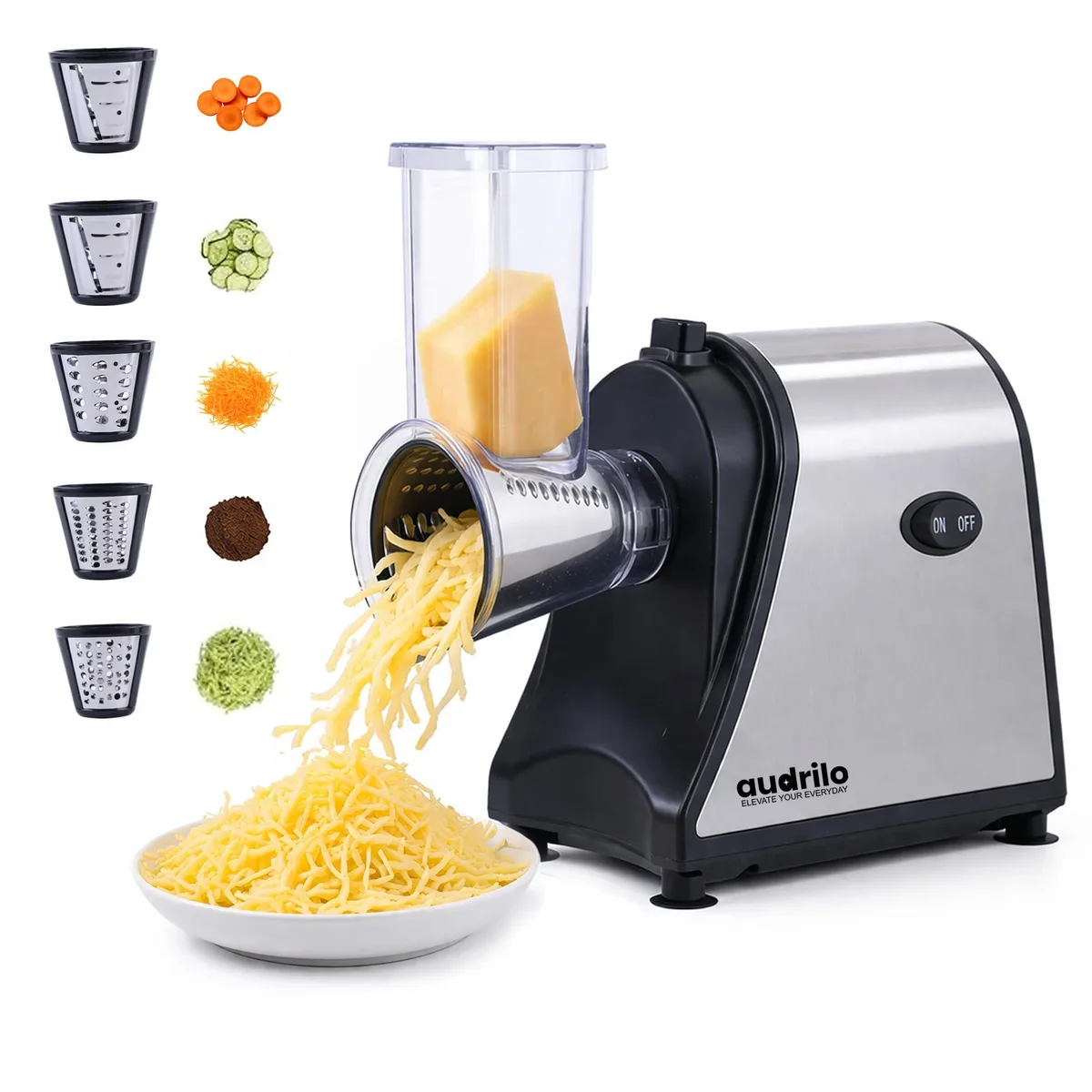  AUDRILO AUD-SALADMAKER 5-in-1 Electric Food Processor 2.2 lb — product photo