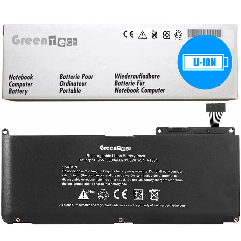 GreenTechLLC GreenTechLLC A1331 63.5Wh 10.95V laptop battery for MacBook 13 A1342 — product photo