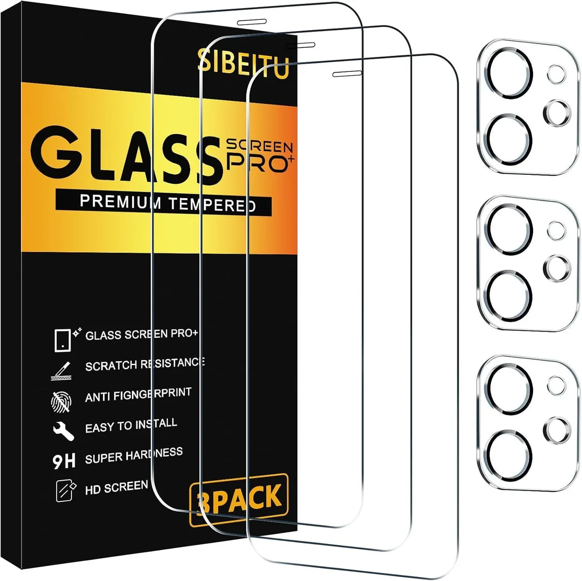 Werleo Werleo 3 Pack Screen Protector for iPhone 11 6.1 Inch with Camera Lens Protector — product photo