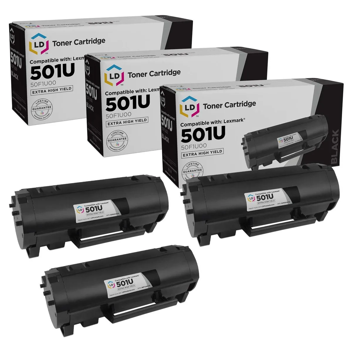 LD Products LD Products 521H 52D1000 Compatible Toner Cartridge Black 3-Pack 25000 Pages — product photo