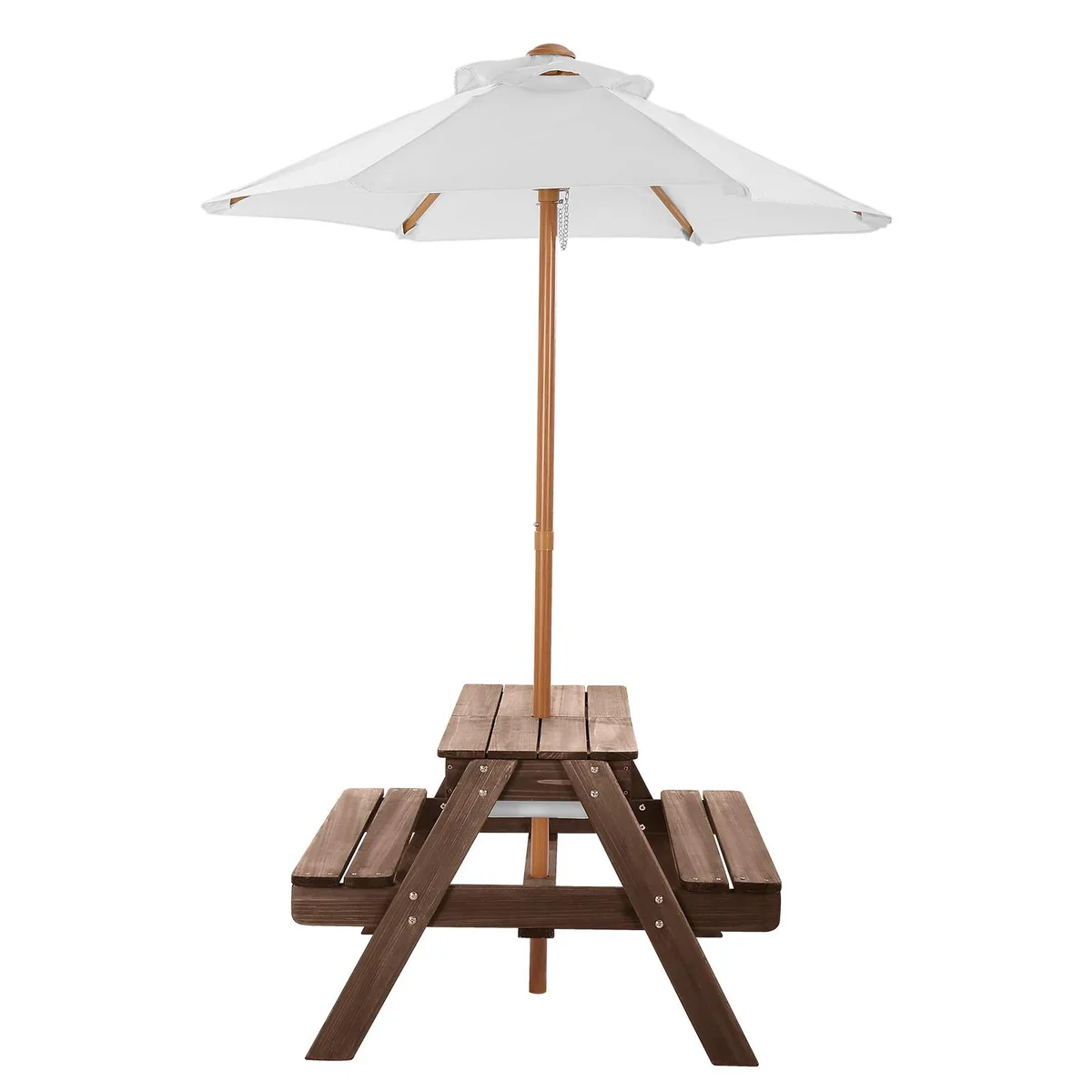 VEVOR VEVOR Kids Picnic Table with Umbrella 3-in-1 Sand Water Table Walnut — product photo