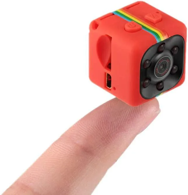 Small black cube camera with USB 2.0 port and microSD slot
