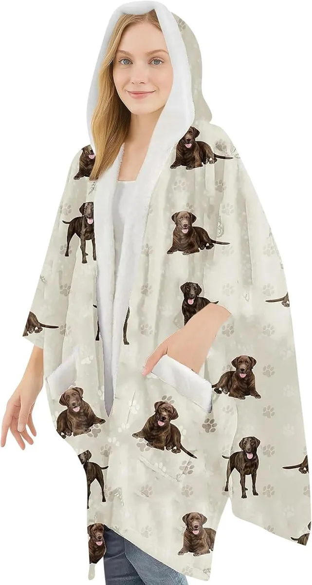 E &amp; S Imports E &amp; S Imports Snuggs Blanket Hoodie Chocolate Labrador stuffed — product photo