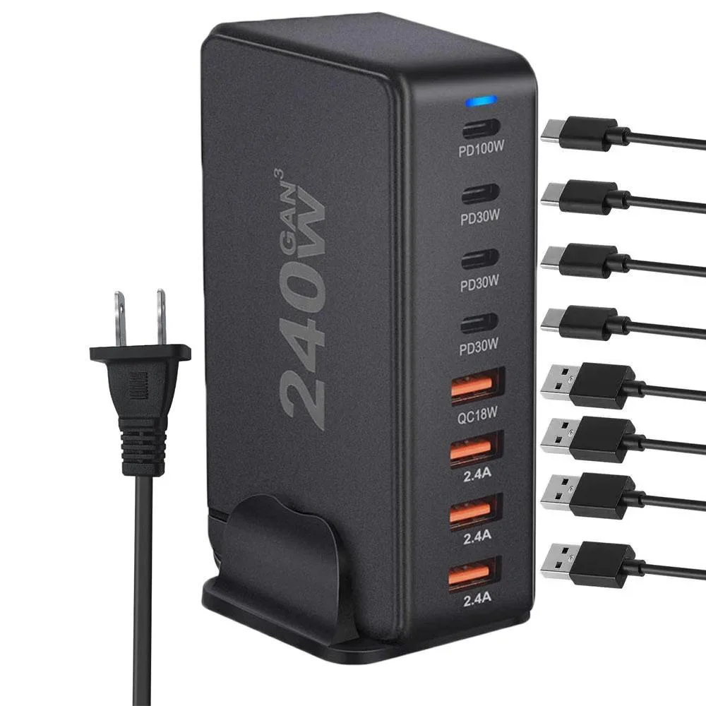LUOM LUOM GAN240W 8-Port 240W Desktop Charger 4C+4A — product photo