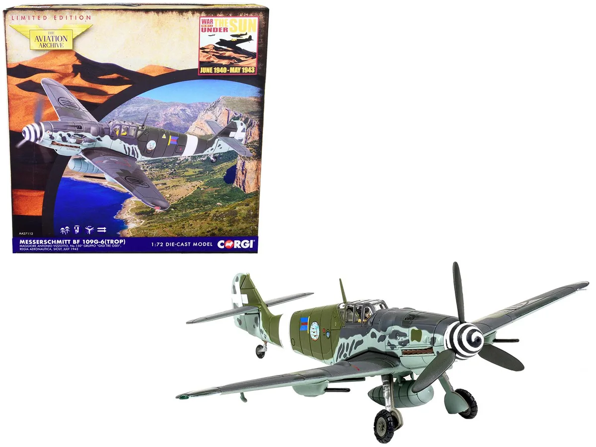 Corgi Corgi Messerschmitt Me109G-6 (Trop) 1/72 Diecast Fighter Aircraft hobby collectible — product photo
