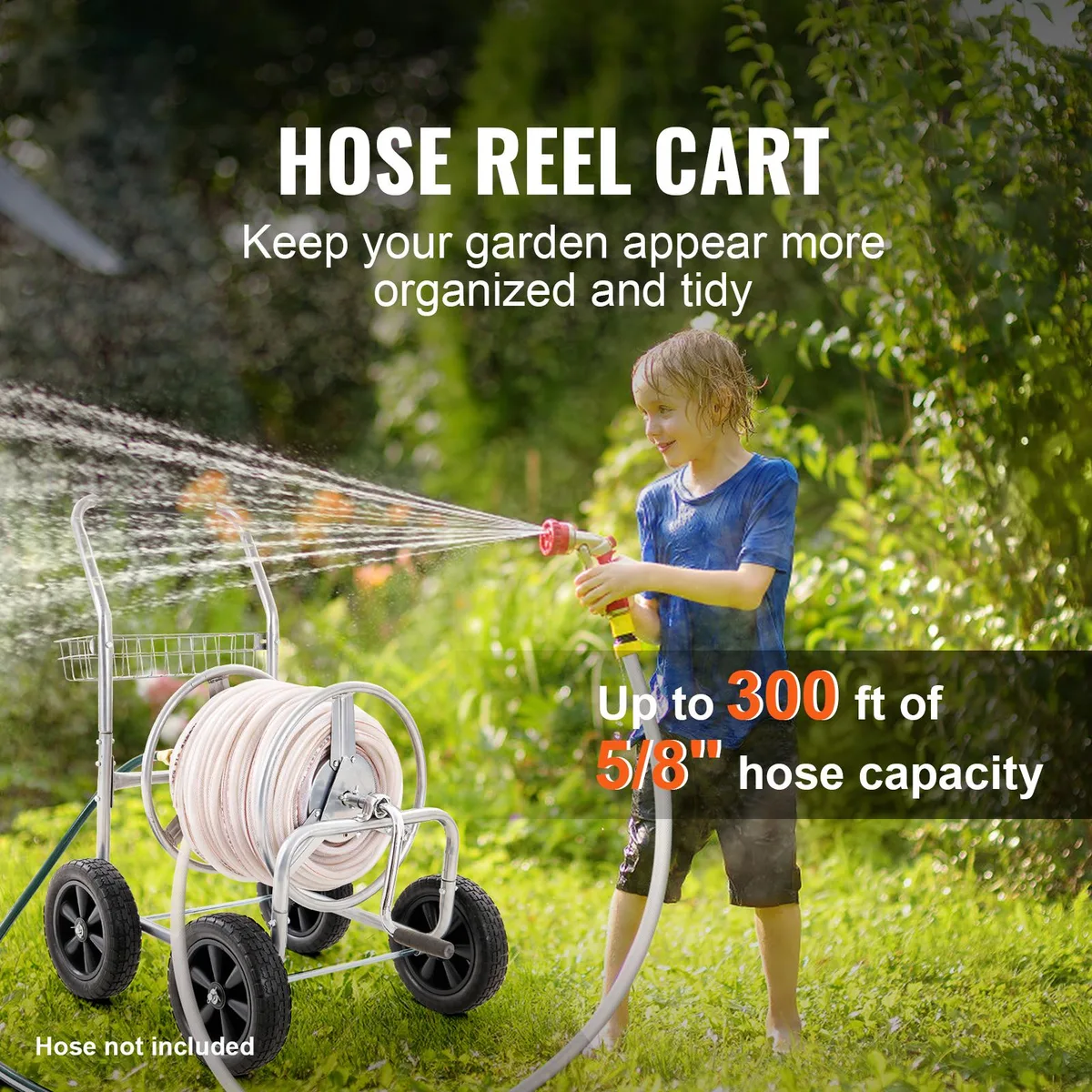 VEVOR VEVOR Water Hose Reel Cart 300/500 ft Silver Specialty Appliance — product photo