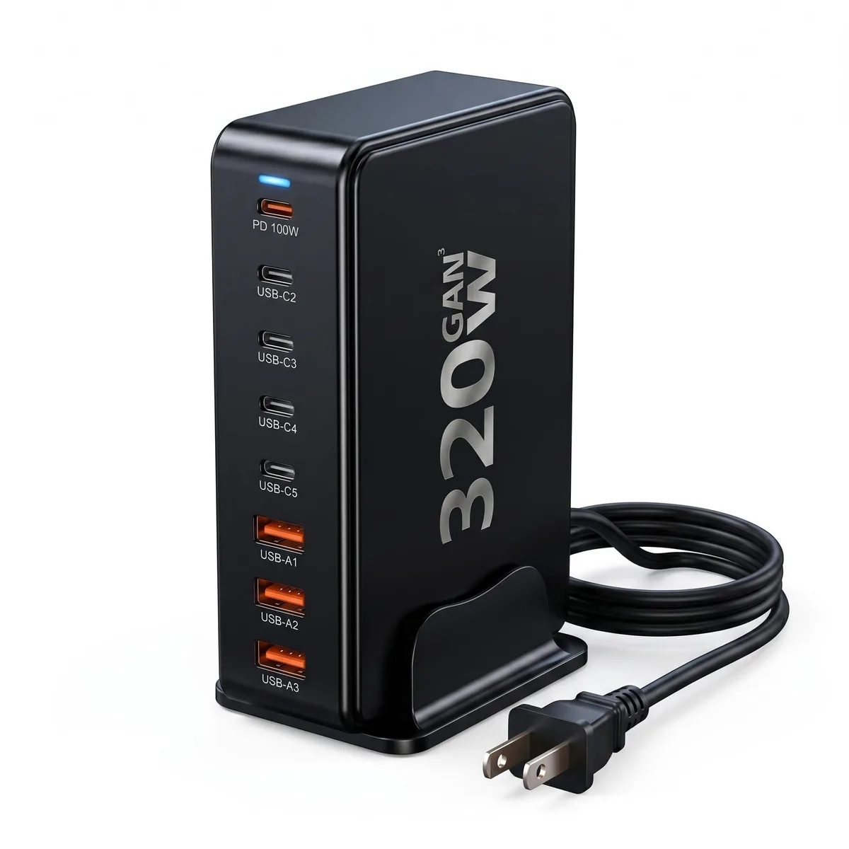 Dell YMS-868 320W 8-Port GaN USB-C Power Adapter — product photo