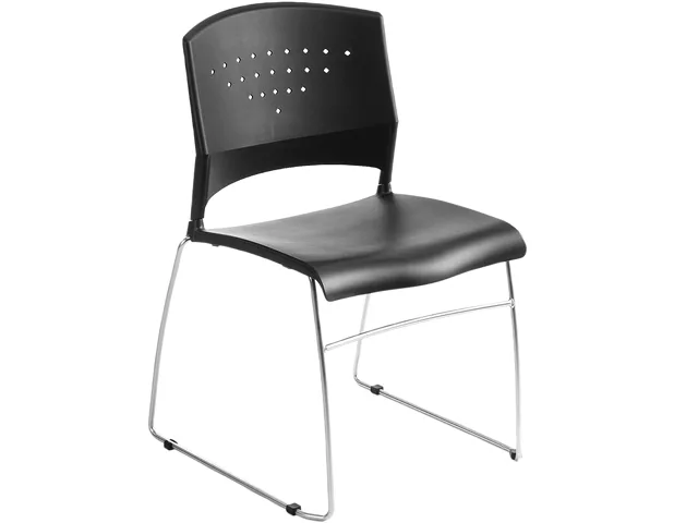 BOSS Office Products BOSS Office Products B1400-BK-1 Black Guest Chair — Stackable 16 High — product photo