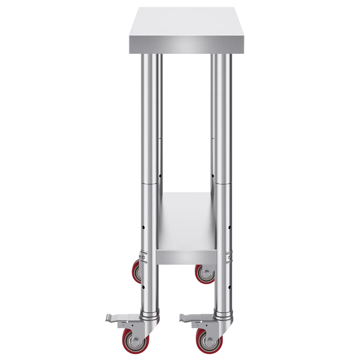 VEVOR VEVOR Stainless Steel Work Table 12 x 24 x 34 Inch 700 LBS 4 Wheels Silver — product photo