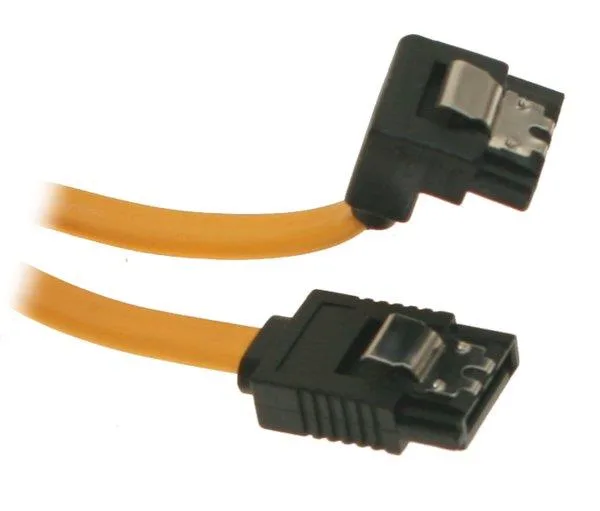 SATACables SATACables 26SR127YL SATA cable 5 in 26AWG straight to right — product photo